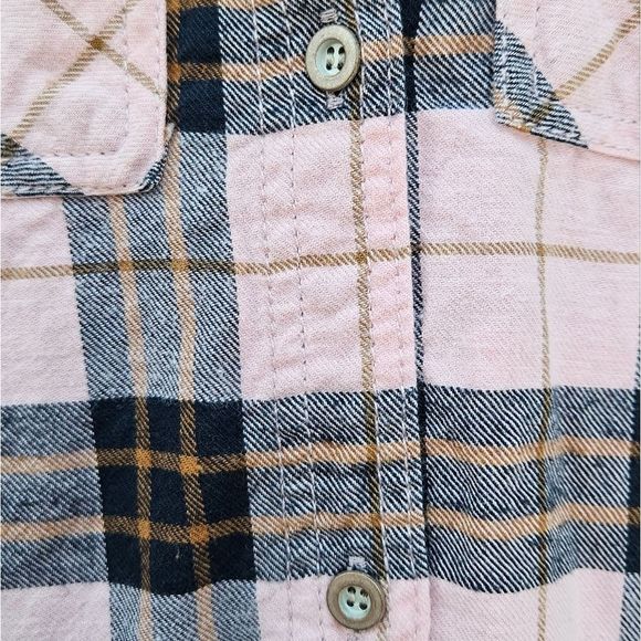 Zara Button up Girls Pink Plaid Fringe Top Size 9 - Picture 3 of 4